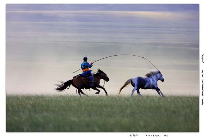    牧马人获奖作品 《蔚蓝的乌珠穆沁》马文化摄影比赛